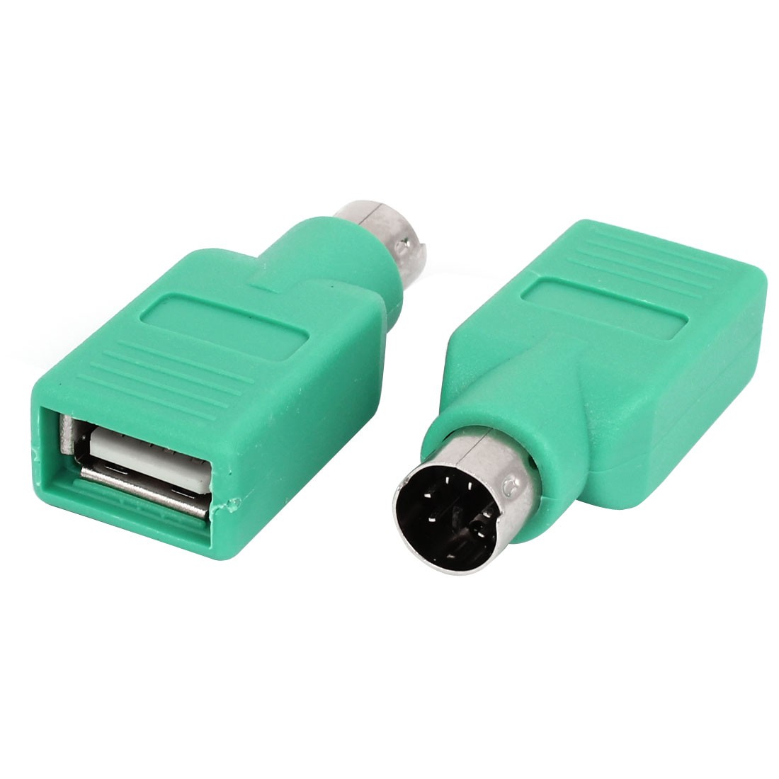2PCS Green PS/2 Male to USB 2.0 Female Port Converter Adapter for Keyboard