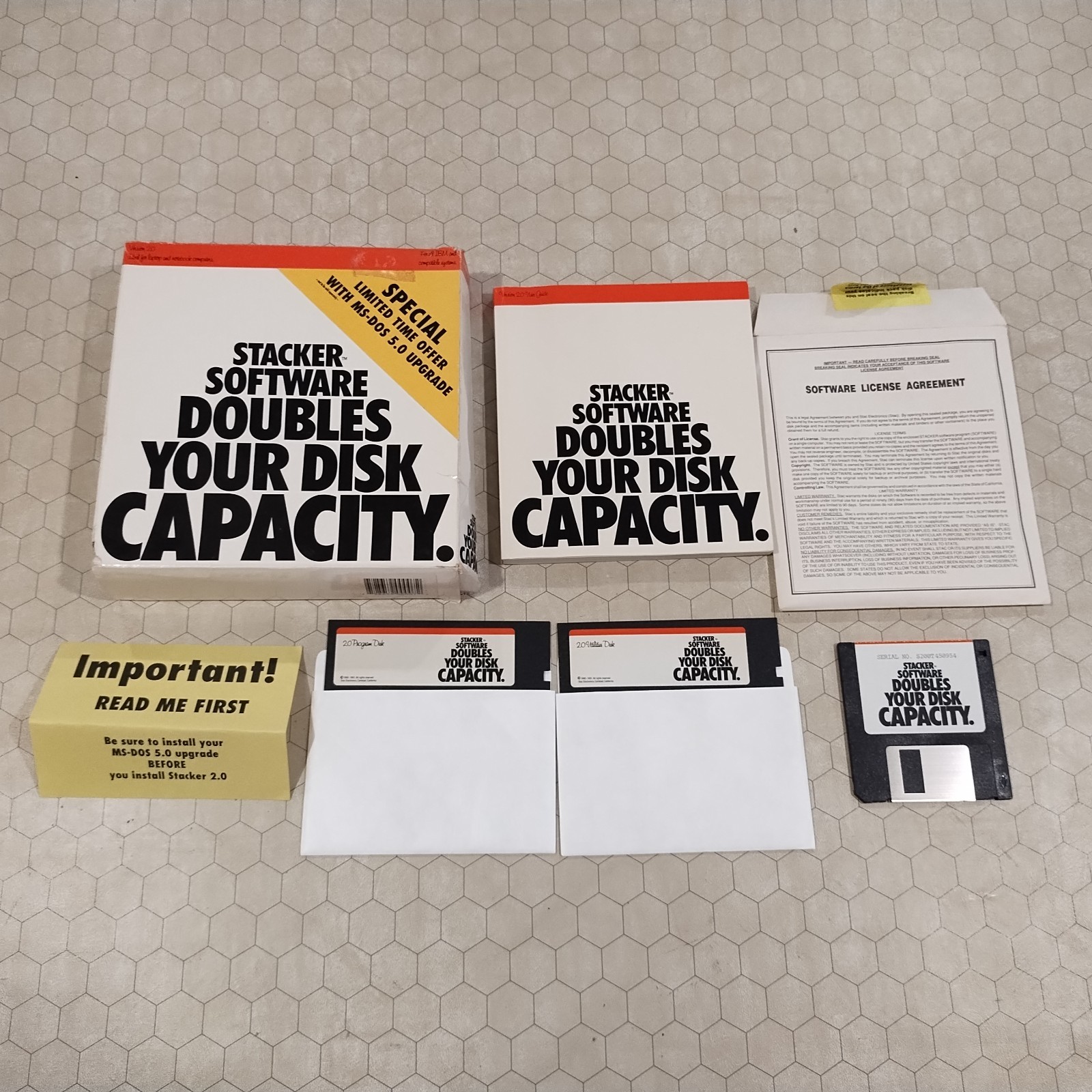 Stacker Software 2.0 by Stac, 5.25" and 3.5" disks, 1991, doubles disk capacity