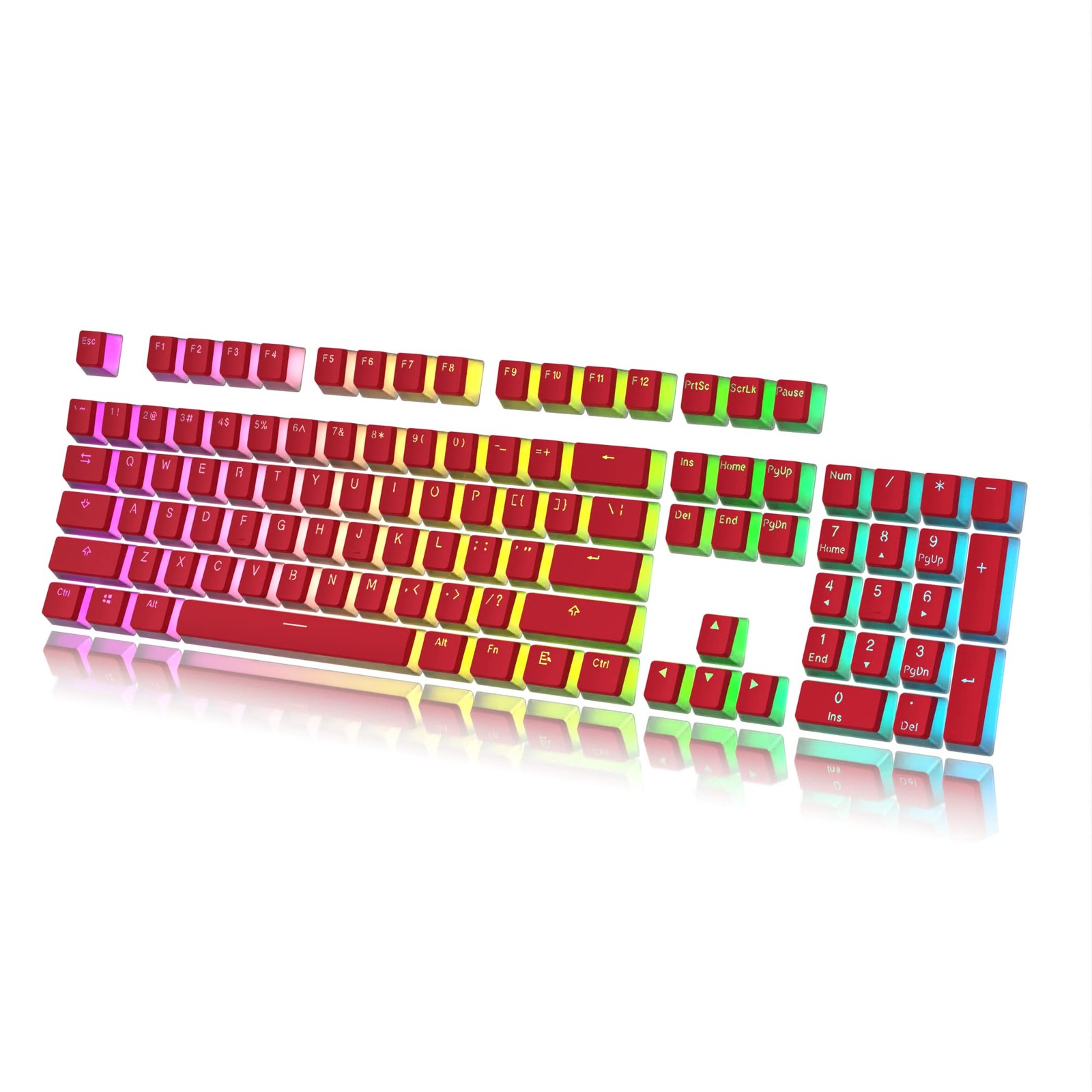 Pudding Keycaps Set | Doubleshot PBT Keycap Set | Full 112 OEM Profile Key Se...