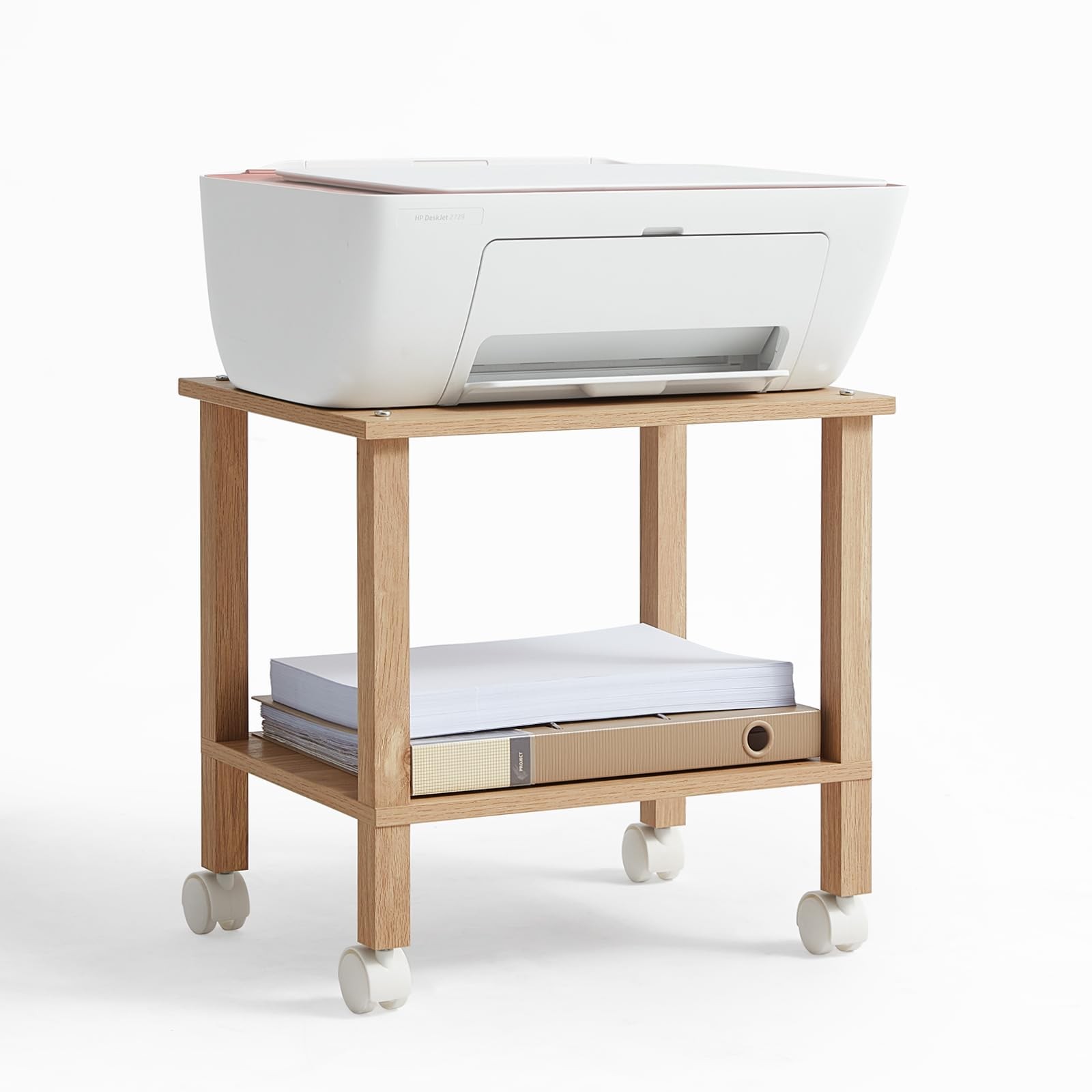 Soporte Para Impresora De Dos Niveles Con Ruedas Para Oficina Estilo Lujo