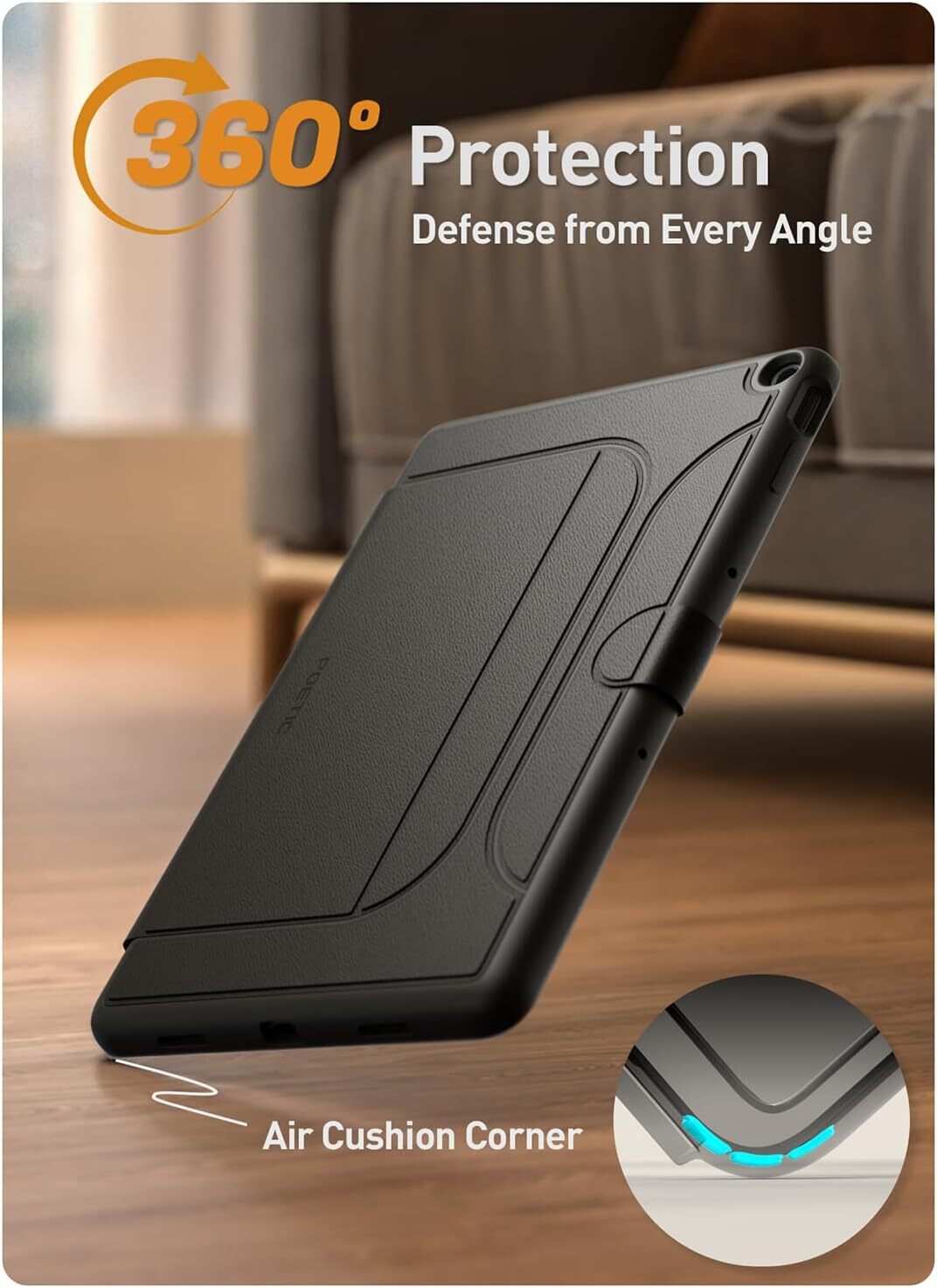 Poetic Explorer Magnetic Folio Stand Case For Google Pixel Tablet 2023 Black