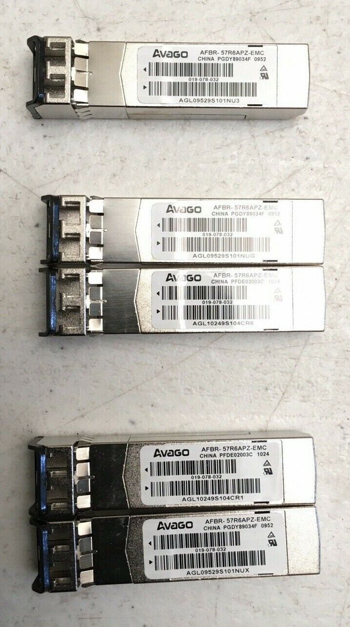 NetApp Avago AFBR-57R6APZ-EMC 16GFC/10GE SFP+ SWL Optical Transceiver (Lot of 5)
