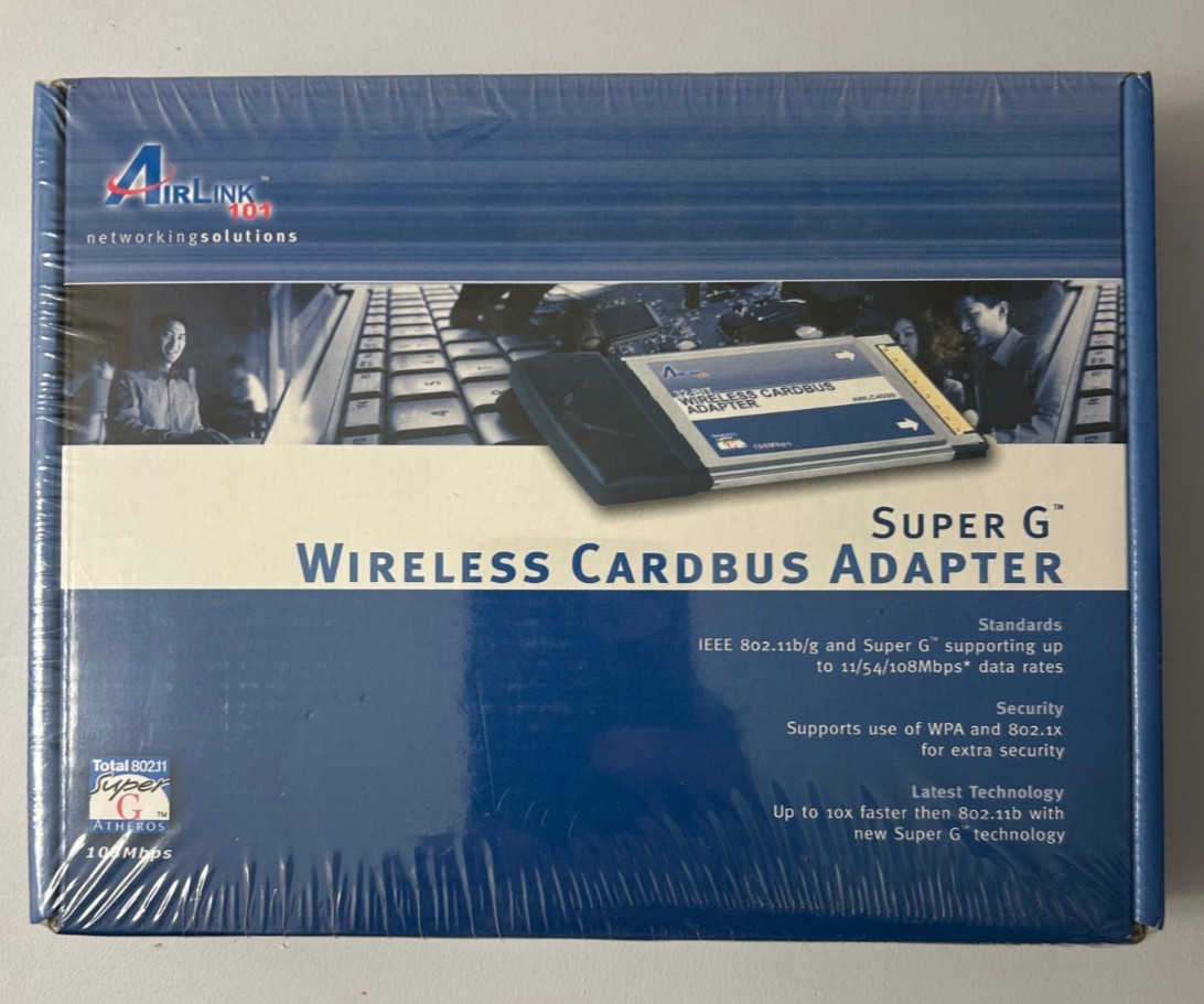 AirLink Super G Wireless Cardbus Adaptor - 802.11b/g - 108Mbpss NEW Sealed