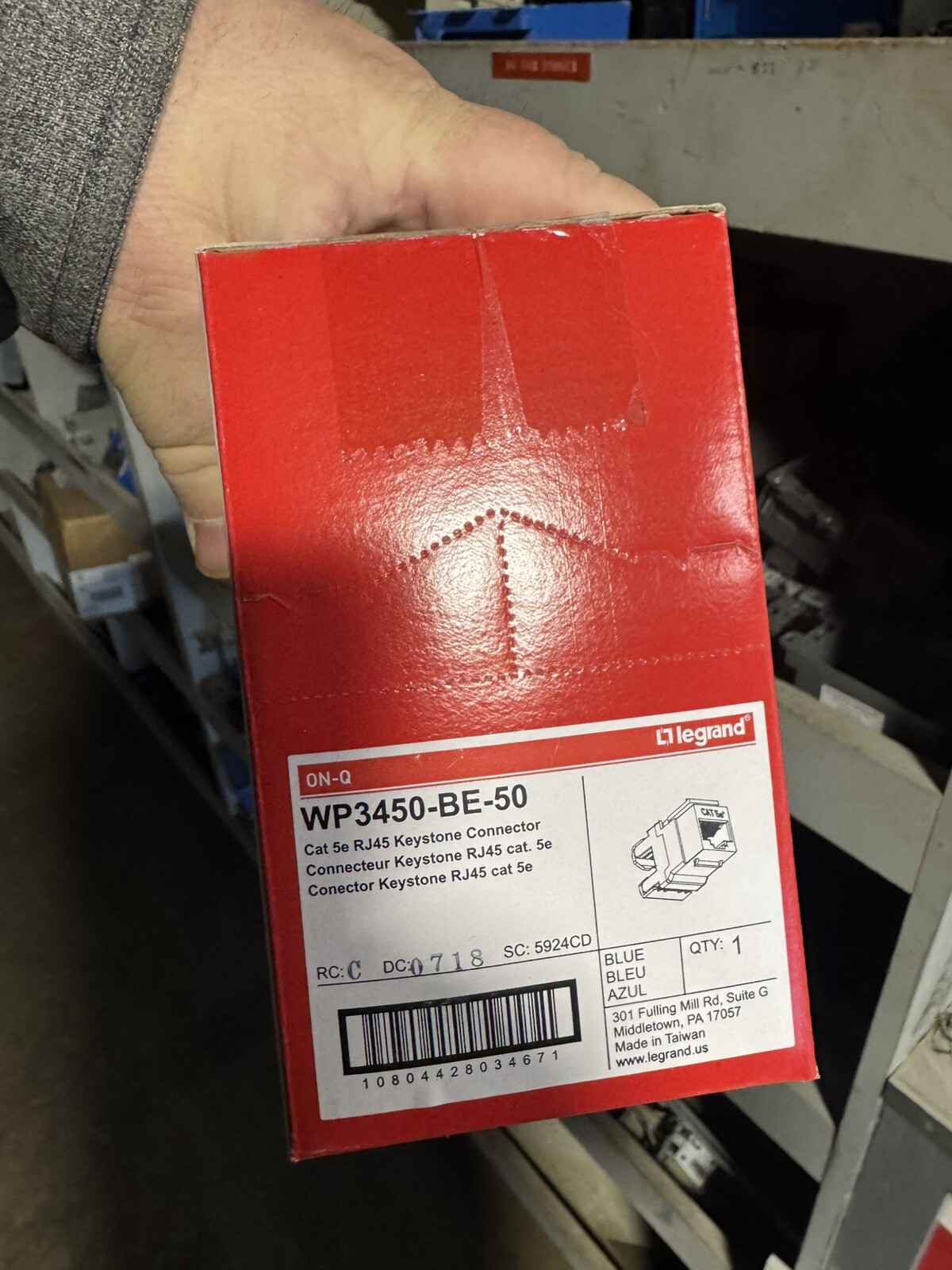 50 PACK Legrand® ~ON-Q Cat 5 RJ45 Keystone Conn Blue • 50Pack • WP 3450-BE-50