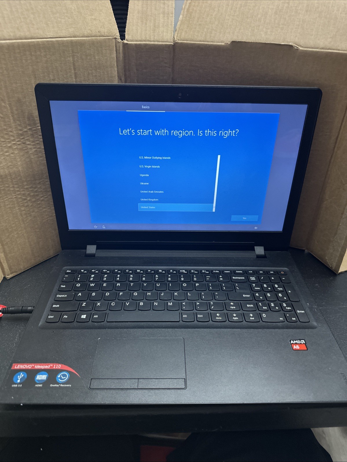 Lenovo IdeaPad 110-15ACL 15.6" Laptop AMD A6-7310 4GB RAM 500GB HDD DVD WORKS