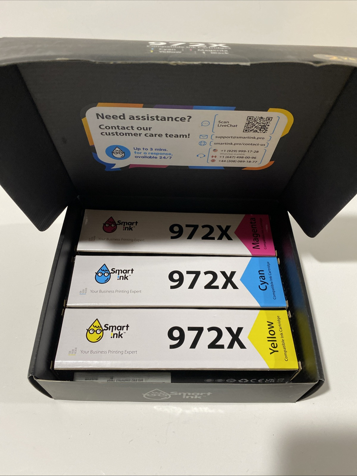 Smart Ink 972X 3 Pack Replacement Color Ink Cartridges for HP - New