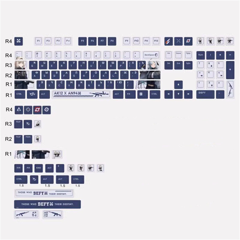 Girls Frontline AK12&AN94 Mechanical keyboard keycaps PBT For Cherry MX High 