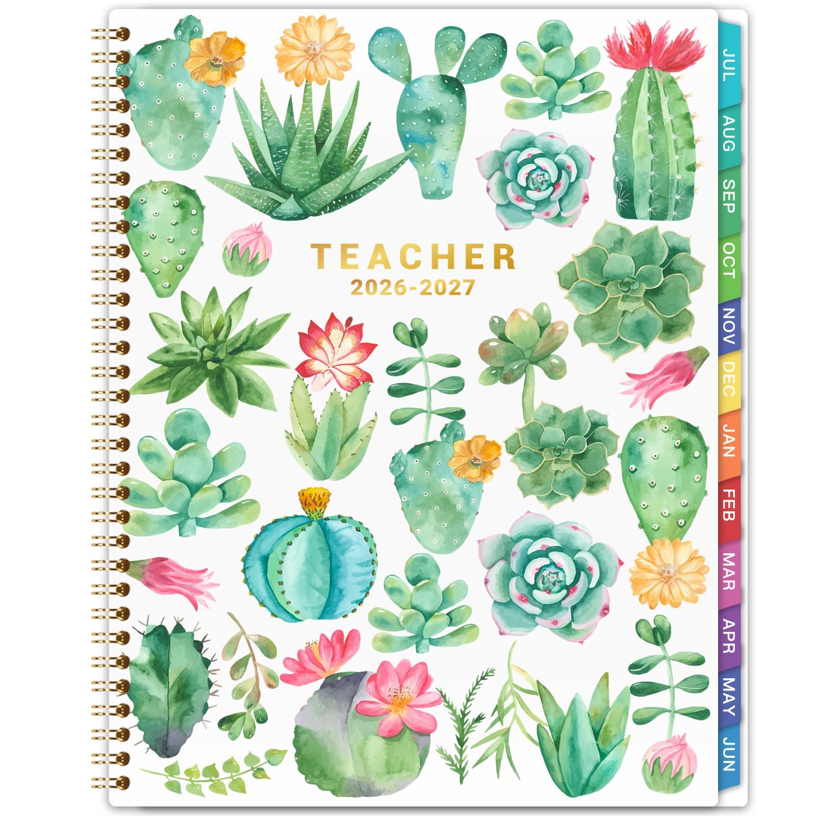 Teacher Planner 2026-2027 Jul Jun 8.3 x11 Green Academic Organizer
