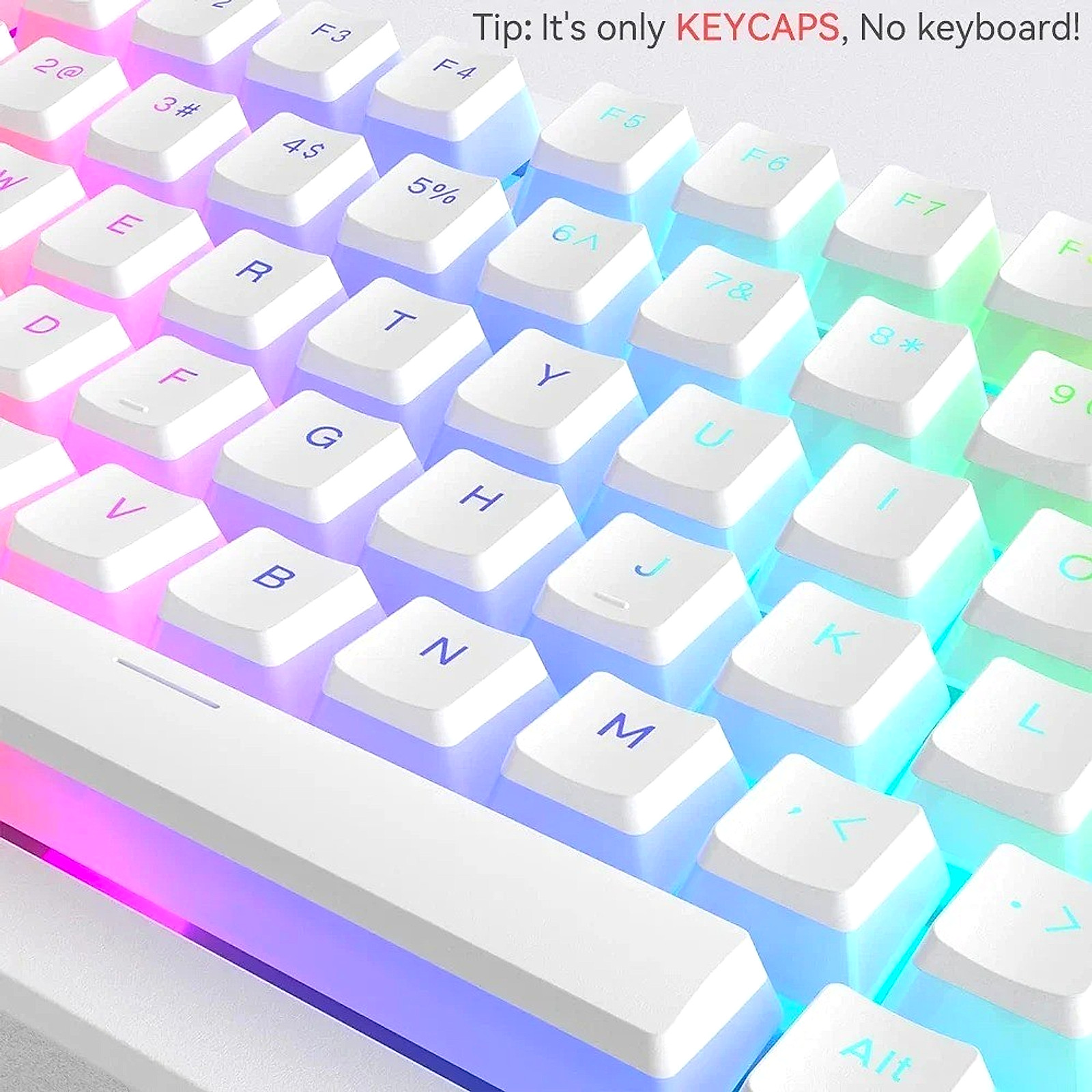 PBT Pudding Keycaps 129 Keys Double Shot Translucent OEM Profile RGB Keyboard AU