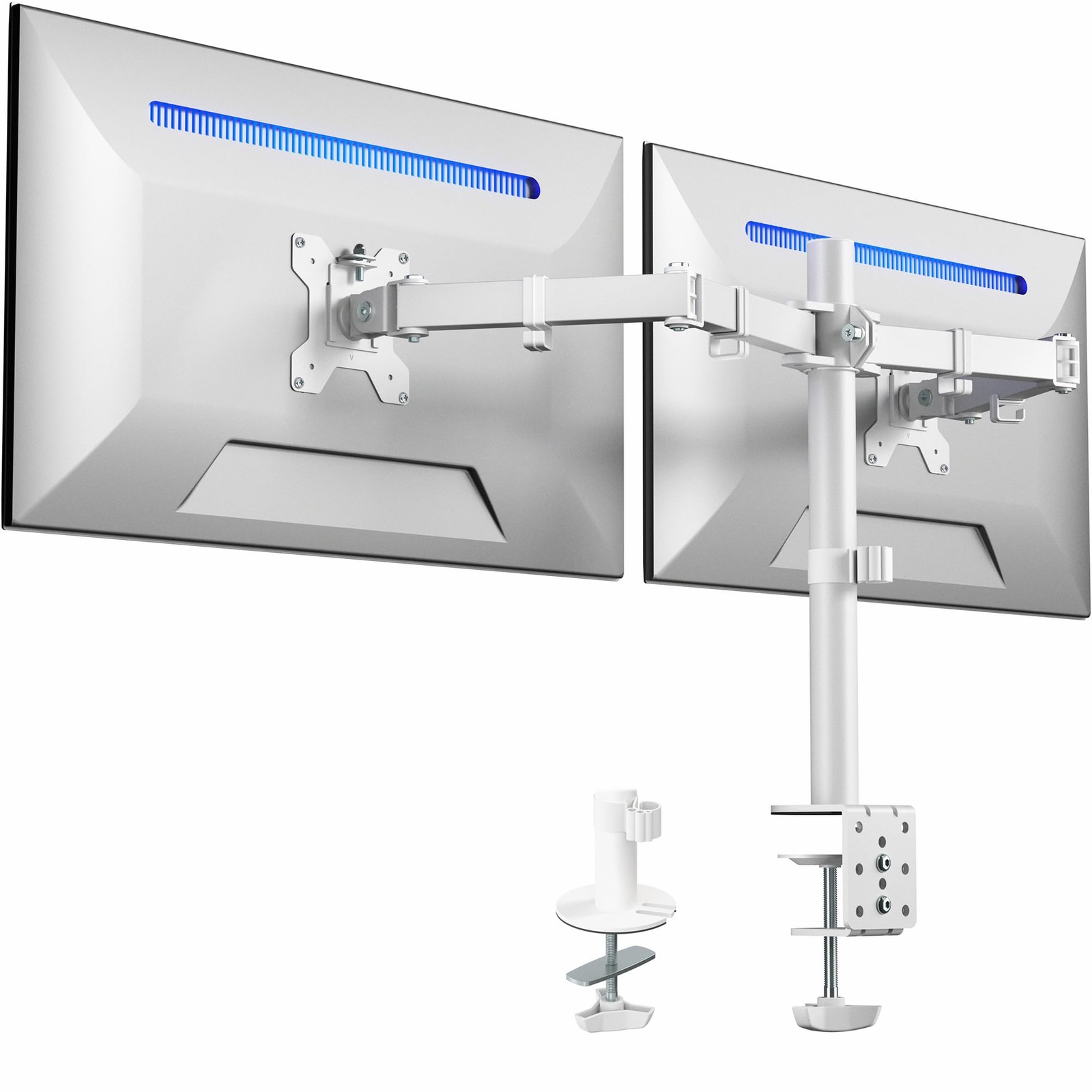 Dual Monitor Desk Mount, Heavy Duty Fully Adjustable Stand, Fits 2 LCD LED Sc...