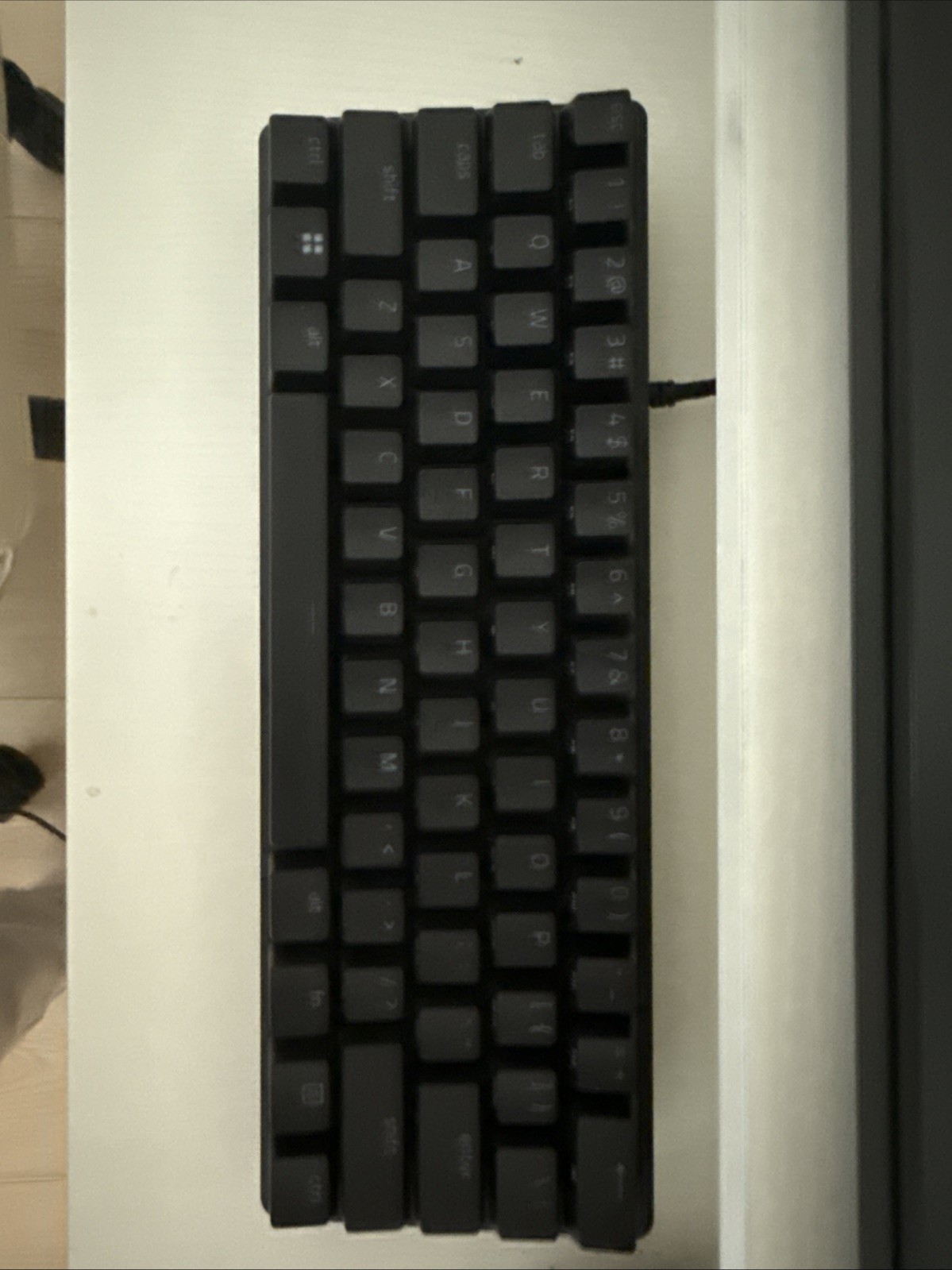 Razor Huntsman Mini Gaming Keyboard 60% RGB Black with Purple Switches used 