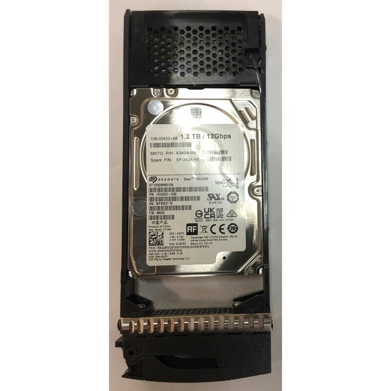 108-00432+A2 - NetApp 1.2TB 10K RPM SAS 2.5" HDD for DS2246 24 bay enclosure,...