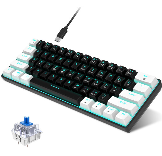 HXSJ V900 RGB Mechanical Keyboard 61-key Gaming Keyboard Blue Switches Durable