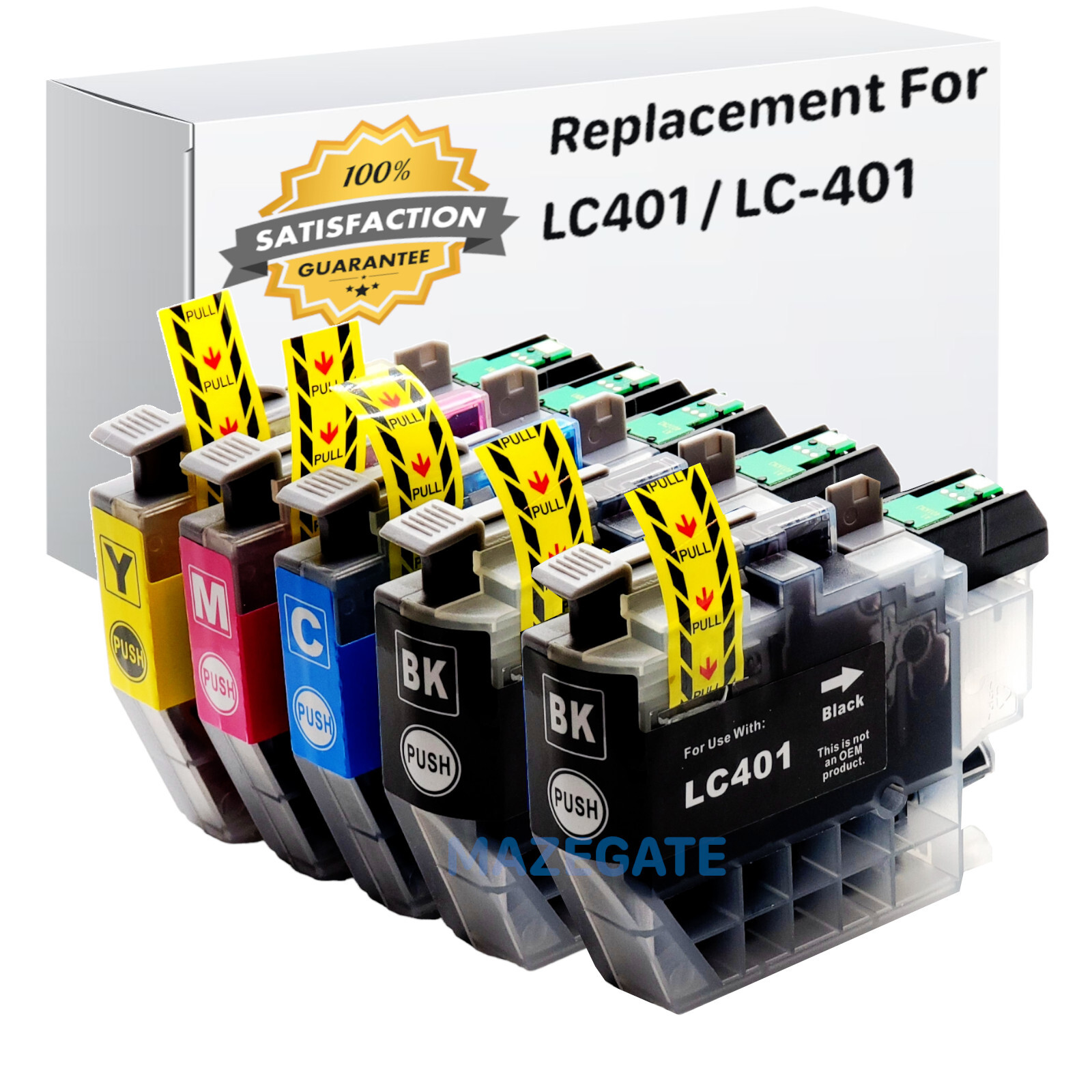 5pk LC401XL LC-401 XL Ink Cartridges for Brother MFC-J1010DW MFC-J1012DW J1170DW