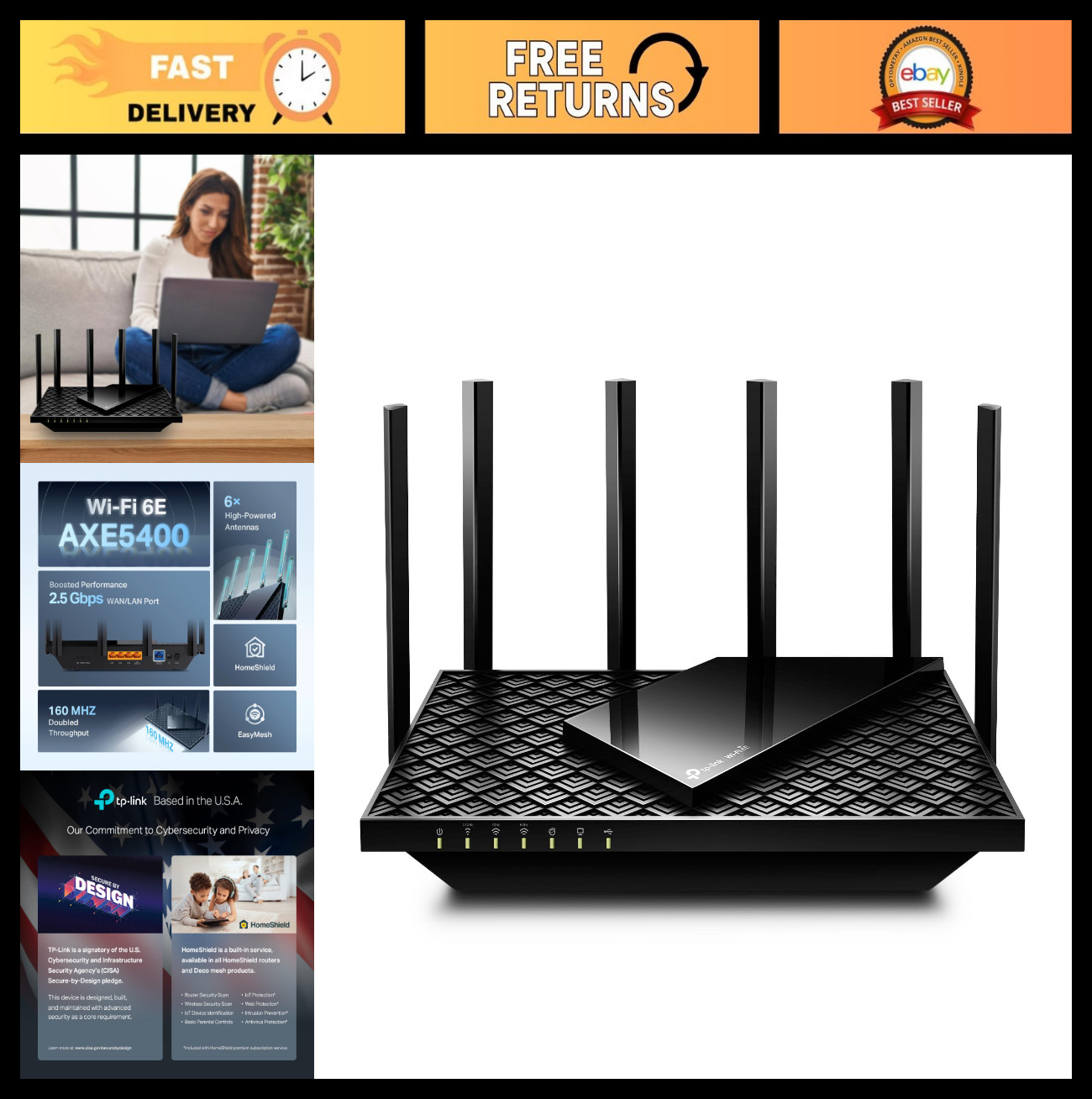 Tri-Band WiFi 6E Router AXE5400, High-Speed Internet, PCMag Editors' Choice