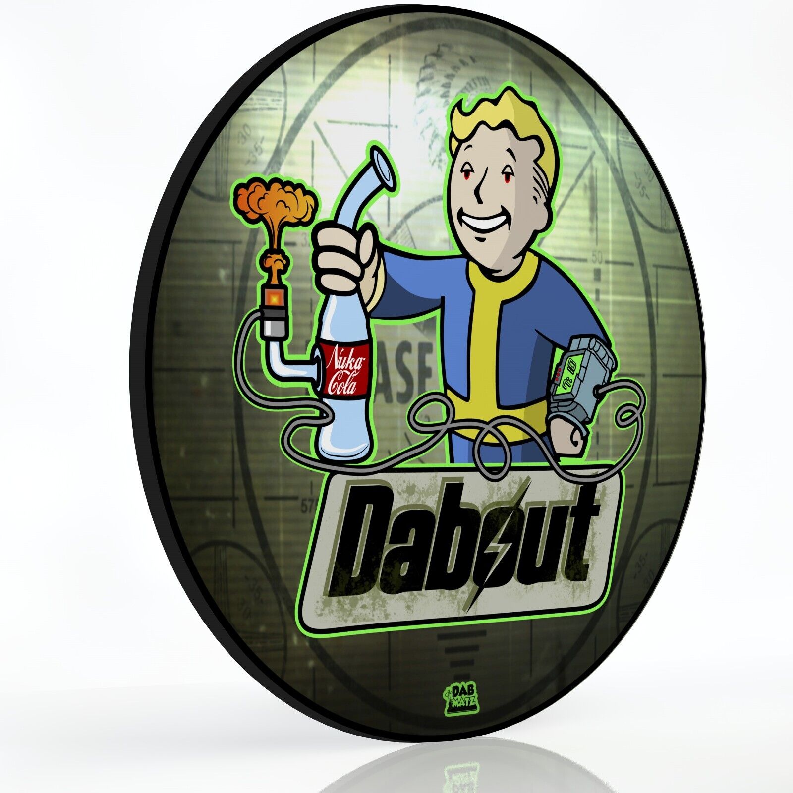Fallout Dab Boy Parody Mousepad - 7.5 inch circle mousepad - Stoner 420 gift