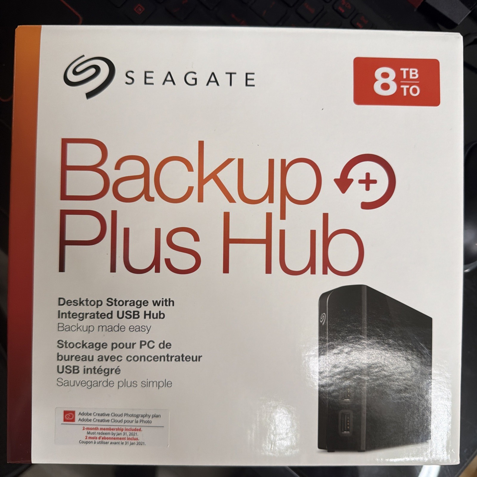 Seagate Backup Plus Hub 8 TB External Hard Drive - Black - External Storage