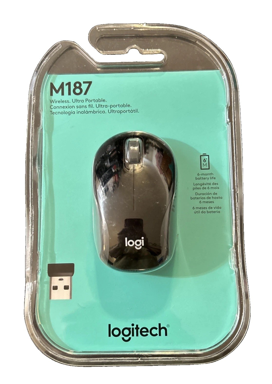 Logitech M187 Wireless Mini Mouse Black USB Nano Receiver Portable New & Sealed
