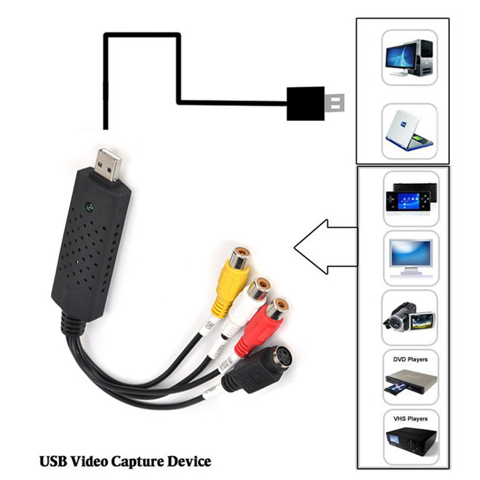 Hot Sale Easycap USB 2.0 Video Audio VHS to DVD Converter Capture Card Adapter