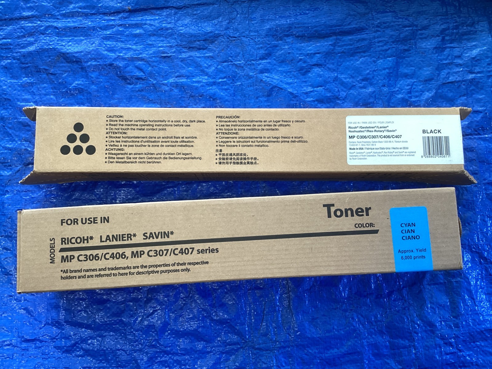 NEW Lot of 2 ** GENERIC ** MPC306/C307 MPC406/407 Black/Cyan Toner Cartridge