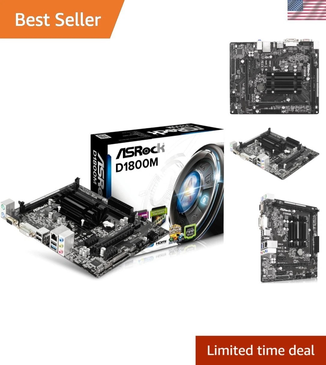 Versatile ASRock D1800M Micro ATX Board with Intel J1800 - Perfect PC Upgrade
