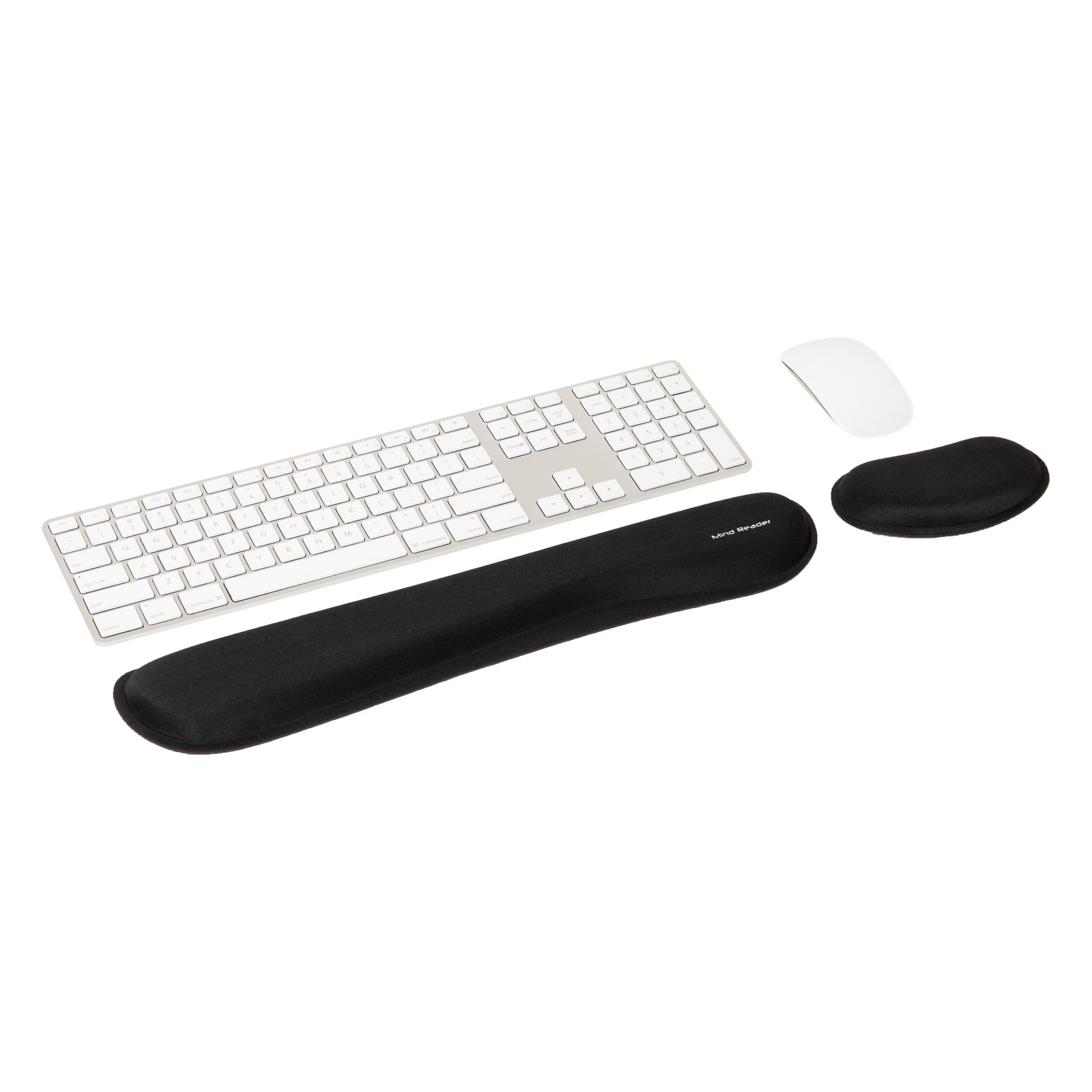 Mind Reader Ergonomic Keyboard and Mouse Wrist Rest Set, Gaming Single, Black 