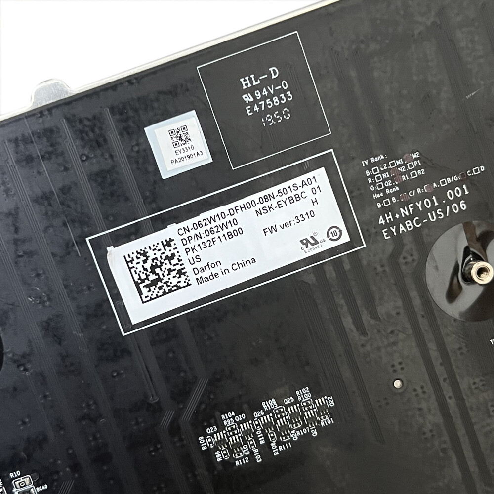 Alienware17 R5 Area 51m 062W10 repair part for Dell US Keyboard RGB Backlit SR