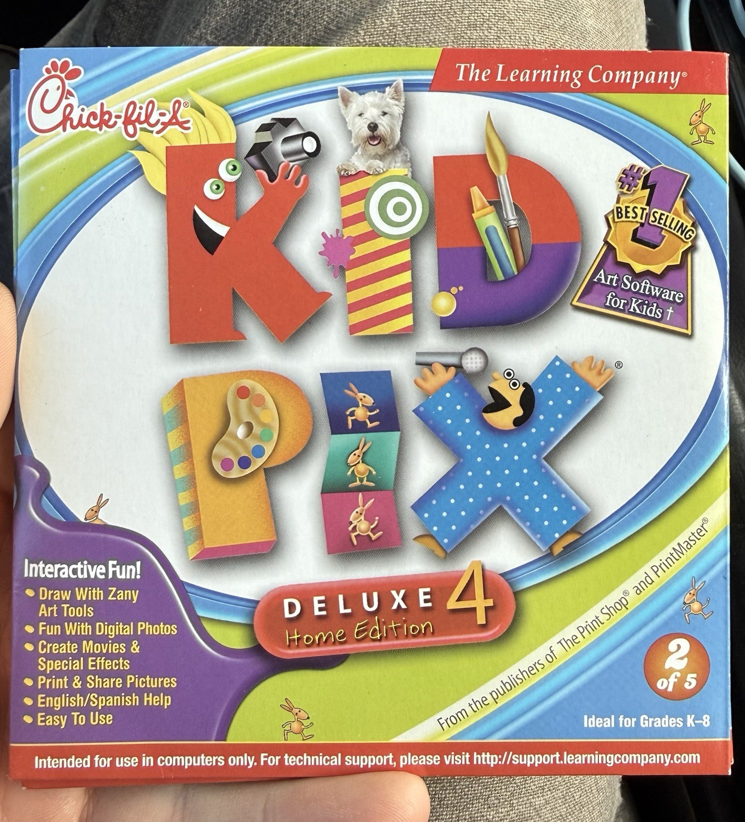 Kid Pix Deluxe 4 Home Edition Software CD-ROM Disc & Case Vintage Computer PC