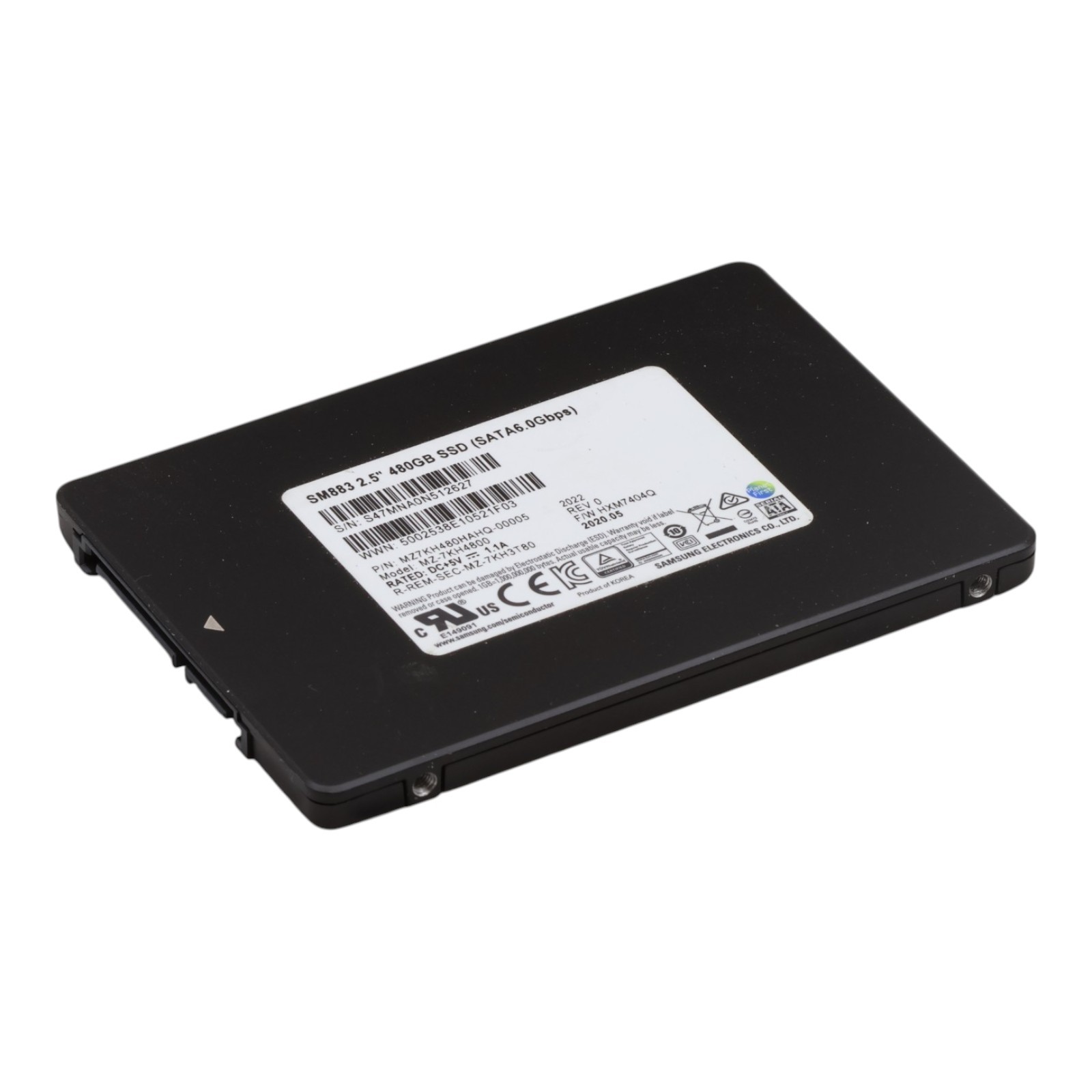 Samsung SM883 MZ7KH480HAHQ-00005 480Gb 2.5" SATA III SSD