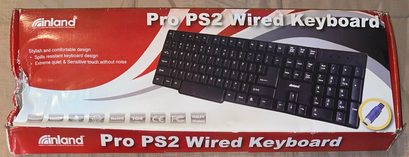 INLAND Pro PS2 wired keyboard Stylish & Comfortable design, Spills resistant —22