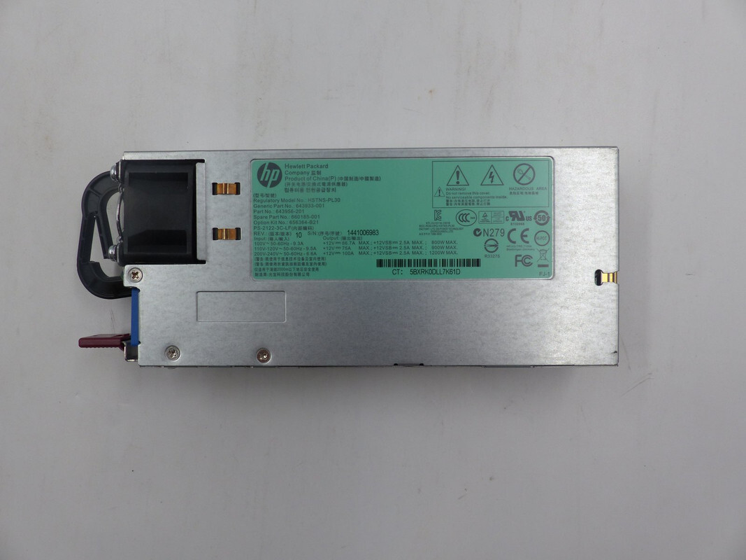 HP 643933-001 PROLIANT DL580 G8 SERVER 1200W HSTNS-PL30 POWER SUPPLY