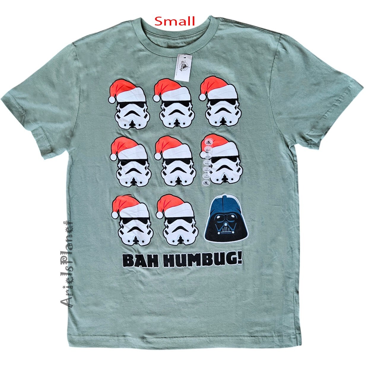 Disney Parks Star Wars Vader Stormtrooper Bah HumBug Christmas T-Shirt - Small