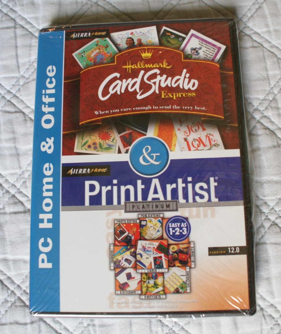 Hallmark Card Studio Express V1 & Print Artist Platinum V12 CD ROM Win 95/98 NEW