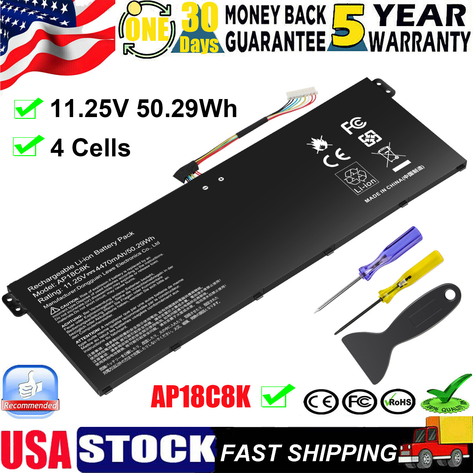 AP18C8K Laptop Battery For ACER Aspire 5 A514-52 Swift 3 SF314-42 SF314-57 FAST