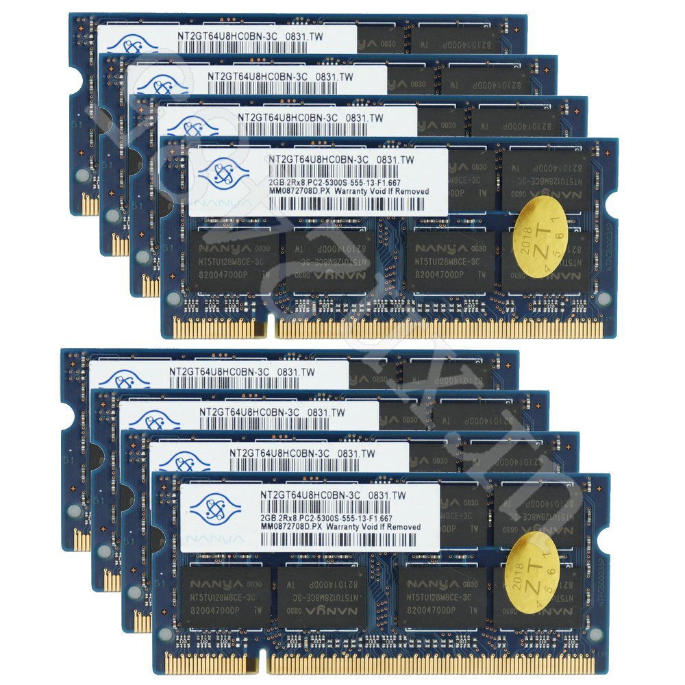 16GB(8x 2GB) / 8GB(4x 2GB) / 4GB(2x 2GB) /2GB PC2-5300S 667MHz Laptop RAM LOT NY