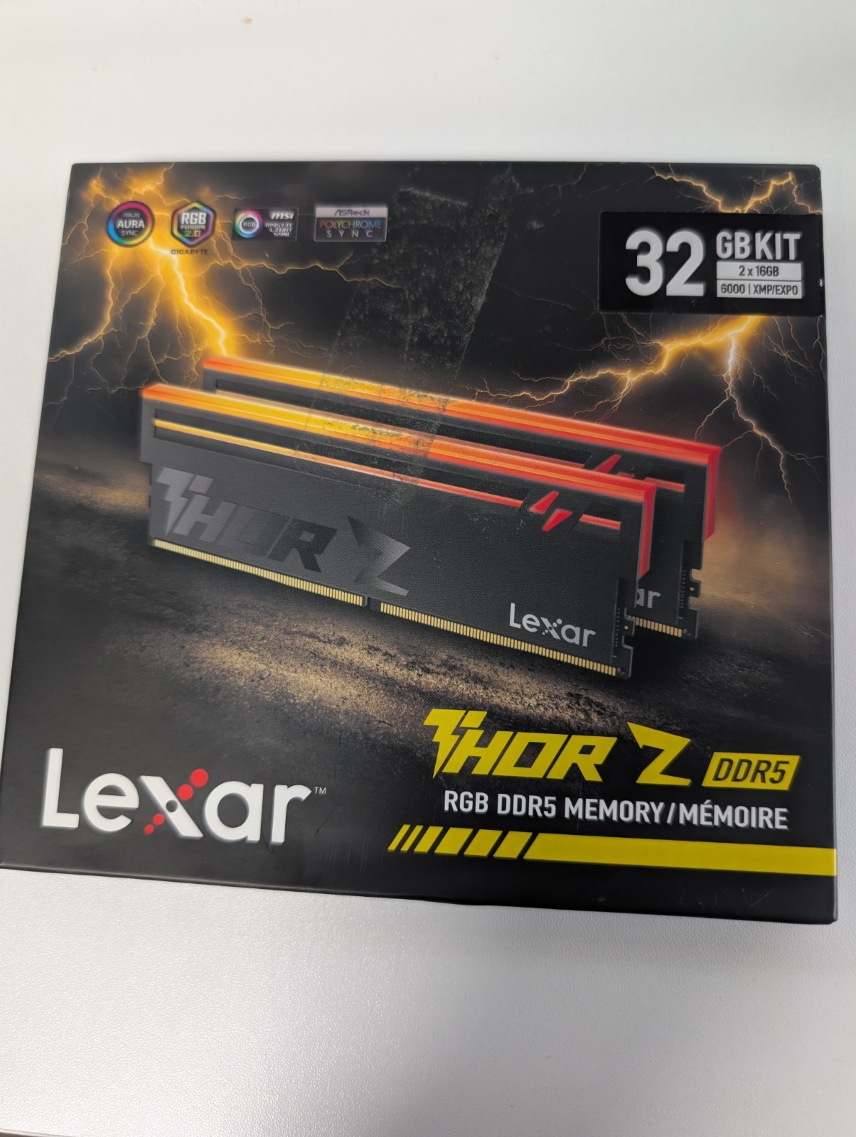 Lexar THOR Z RGB 32GB 2x16GB DDR5 6000 CL38 XMP EXPO Desktop Memory