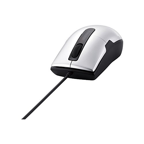 Buffalo BUFFALO Wired BlueLED Mouse Silent 3 Buttons Small Silver