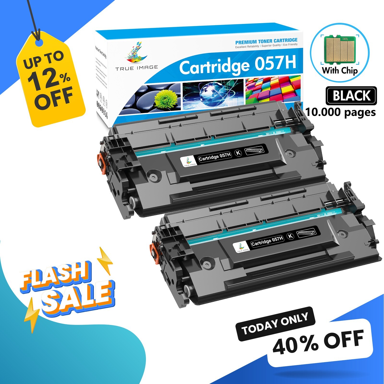 2 Pack Toner 057 Compatible With Canon 057H ImageCLASS MF445dw LBP227dw MF449dw