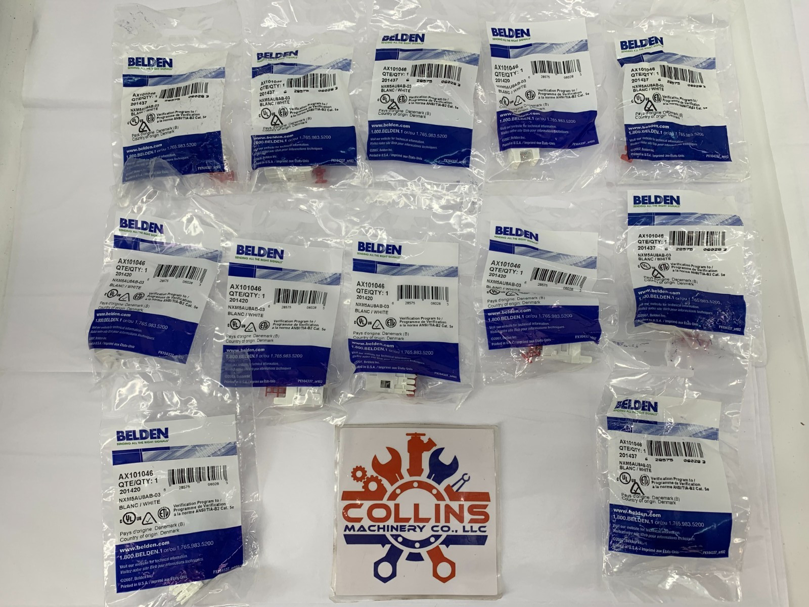 Belden AX101046 Category 5E Modular Connector RJ45/RJ11 White Jack 12/PKG