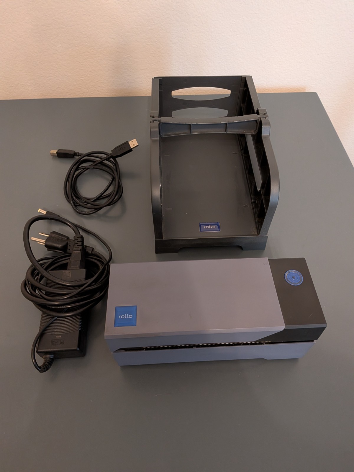 Rollo X1038 USB Thermal Label Printer with Original Cables and Label Holder