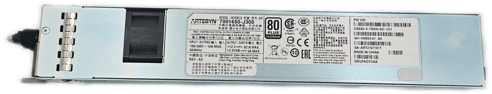 Cisco C6840-X-750W-AC 700W Hot Swappable Server Power Supply