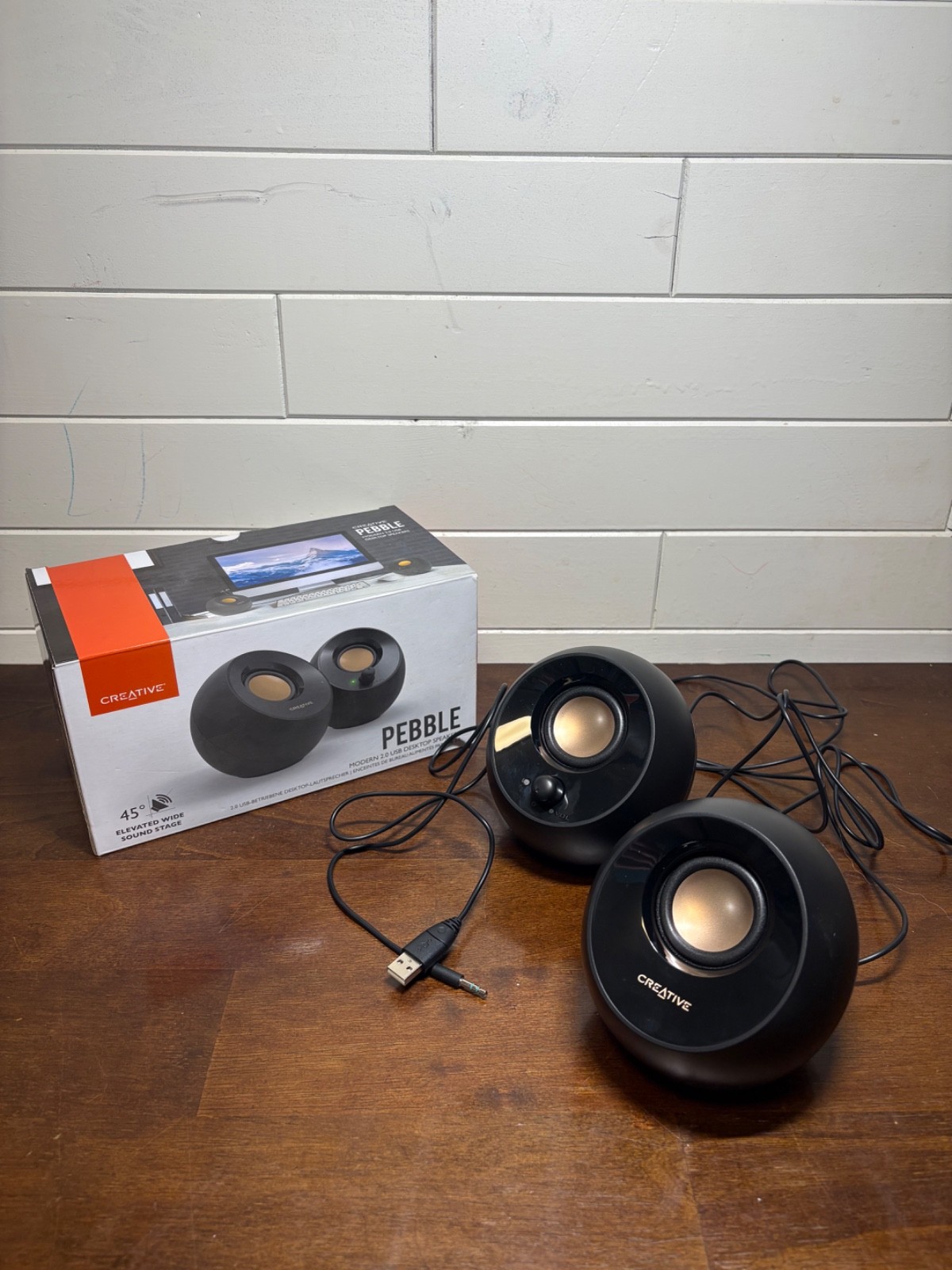 Creative Pebble 2.0 USB Desktop Stereo Speakers for PC/Laptop, Black | USB-Power