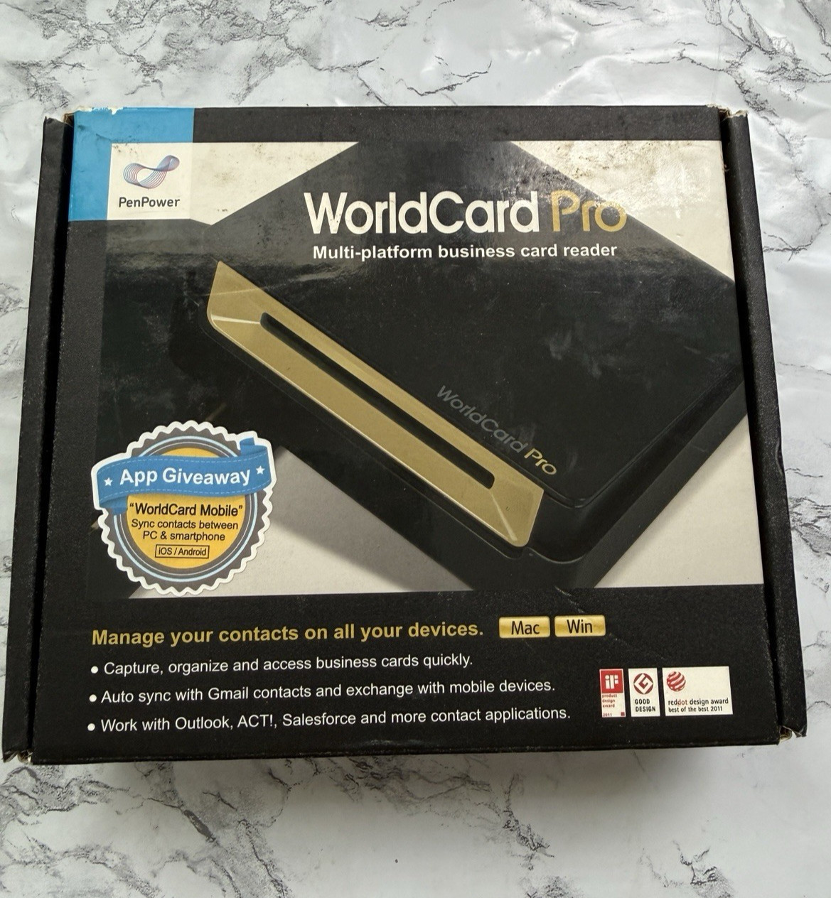 Penpower WCU02A WorldCard Pro Card Scanner 600 dpi Optical USB Windows MAC
