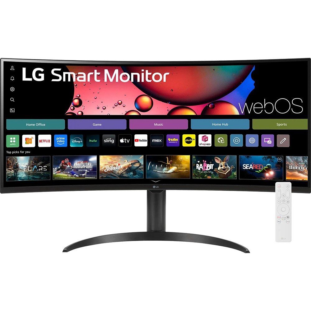 LG 34 Inch Smart Monitor Curved Screen with Stand + 1 Year Warranty