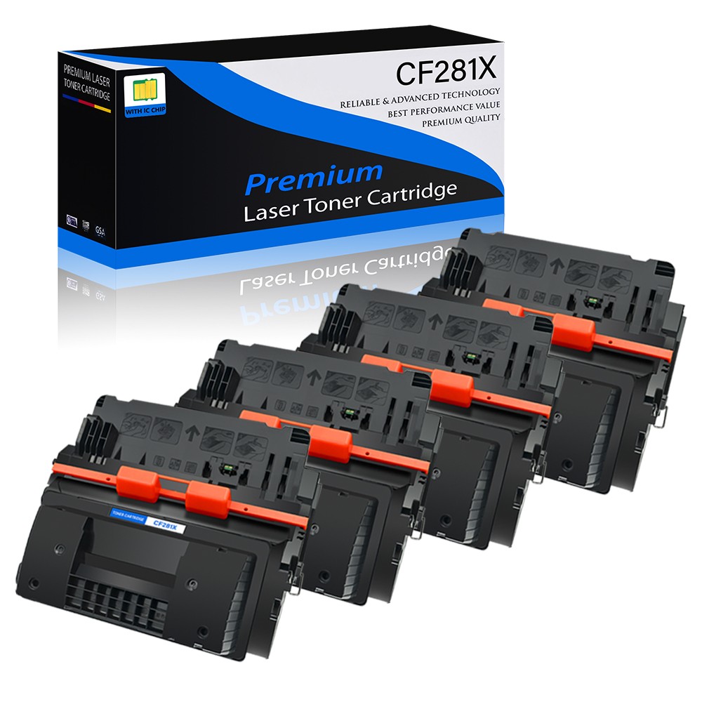 4PK CF281X Black Toner Cartridge for HP LaserJet Enterprise M606dn M605n M606x