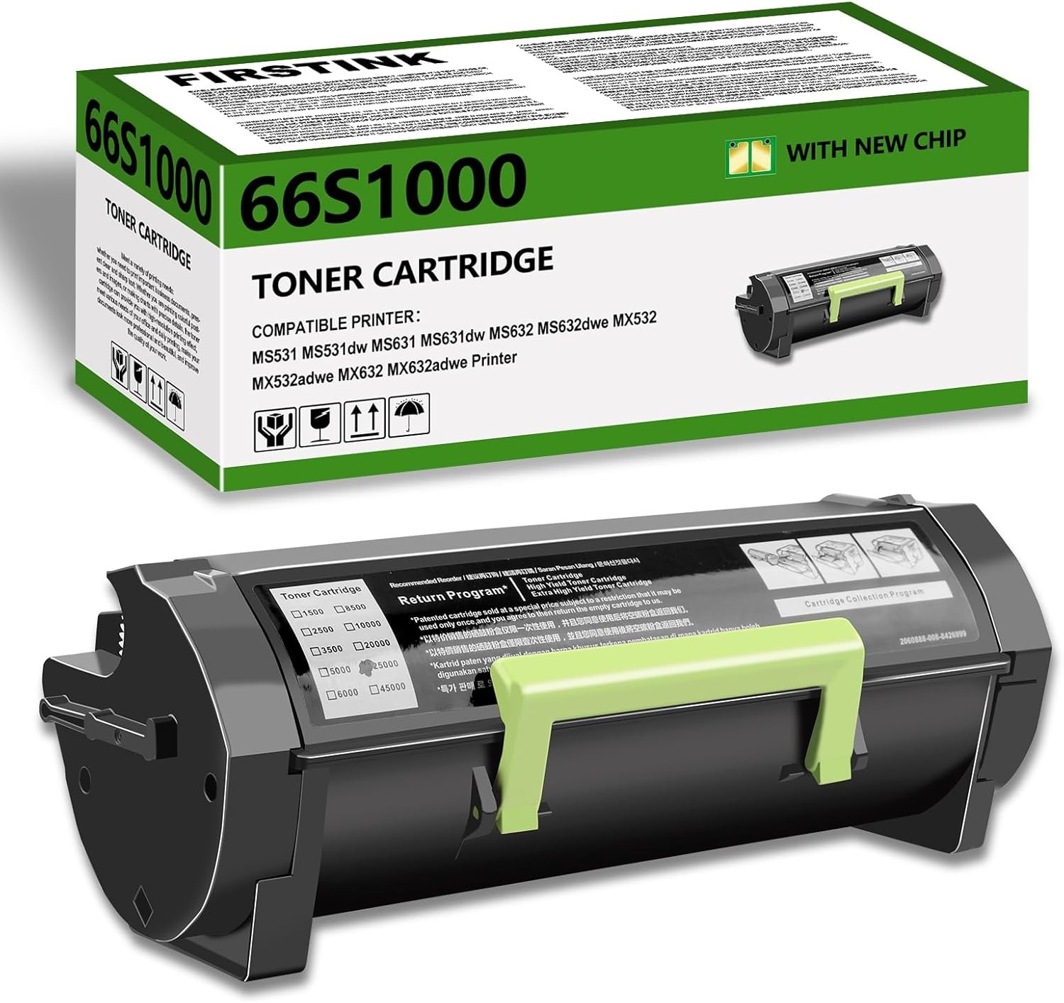 66S1000 Black Toner Cartridge Compatible for Lexmark MS531 MS531dw MS631 MS631dw