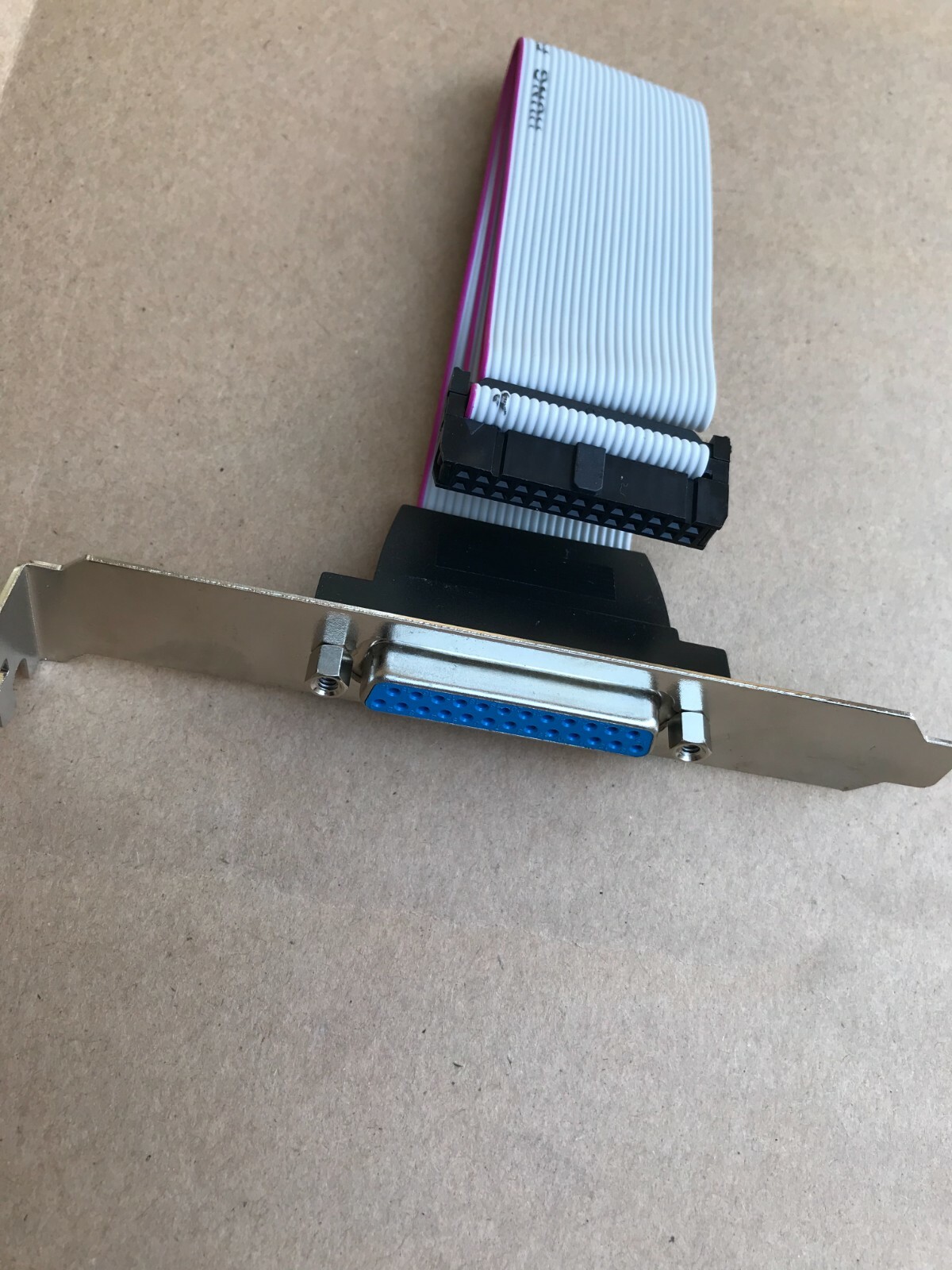 DB25 LPT1 Parallel 25-Pin Printer Port Full Height Bracket 12" Cable 1PC
