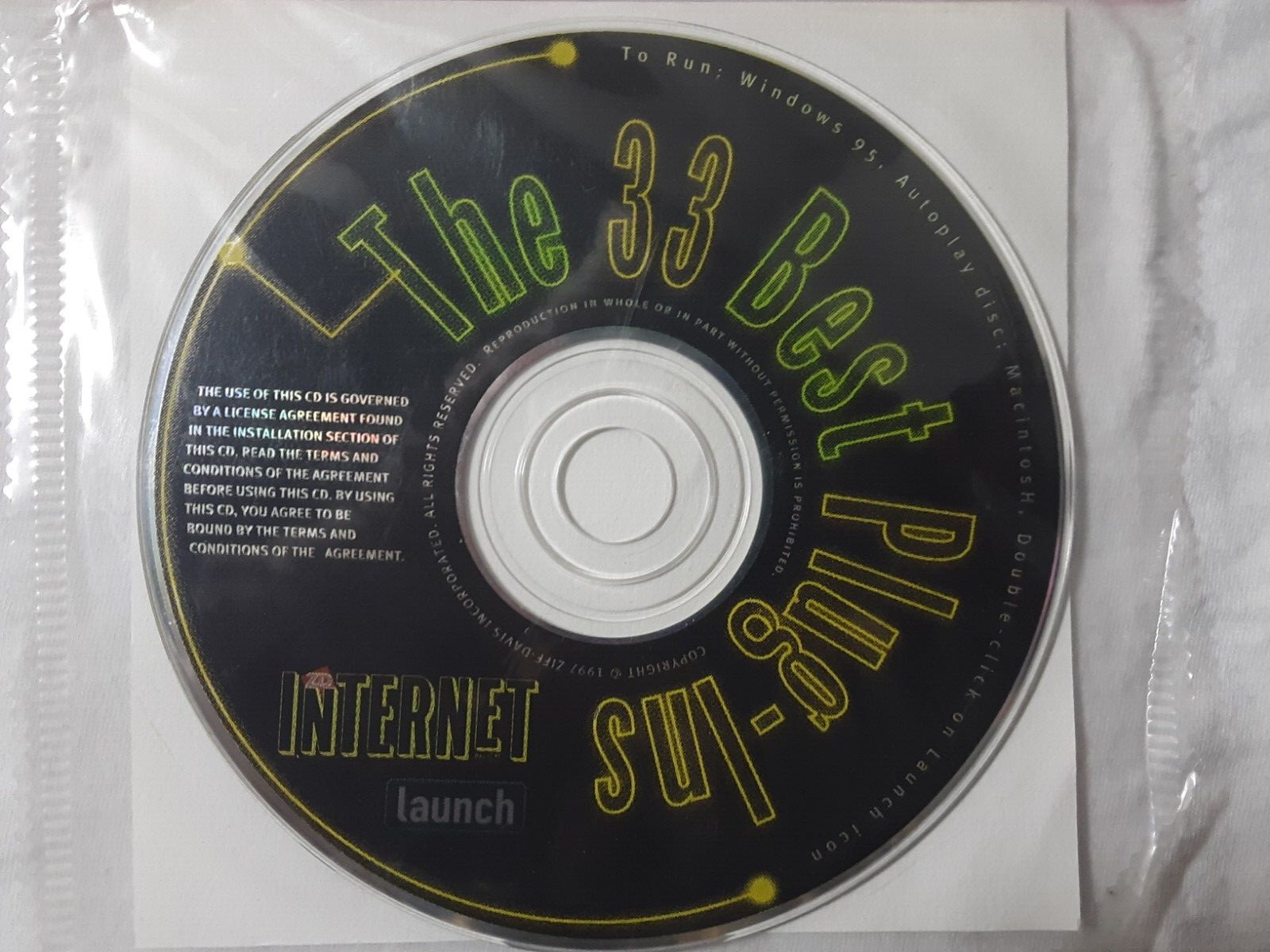 retro 1997 CD-Rom ZD Internet Launch 33 Best Plug-Ins  Windows Mac