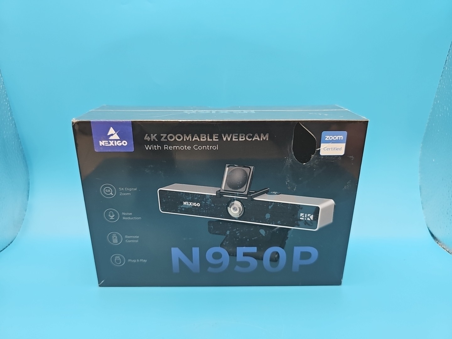 NexiGo Share Zoom Certified N950P 4K Zoomable Webcam with Remote Control