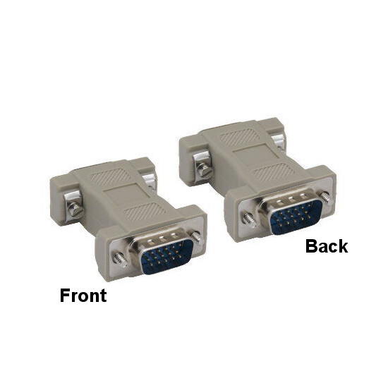 Kentek HD15 15Pin Male/Male VGA SVGA Port Adapter Gender Changer Coupler Molded